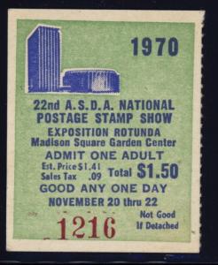 US 1970 ASDA ticket stub with red #1216