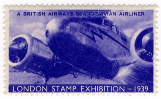 (I.B) Cinderella Collection : Stamp Exhibition 1939 (Scandinavian Airliner)