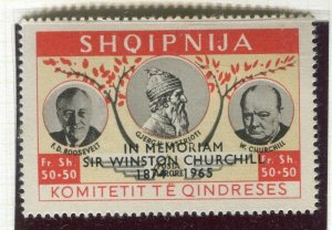 ALBANIA; 1963 W. Churchill Memorial issue fine MINT MNH value, Black Optd.