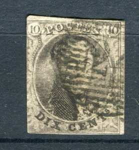 BELGIUM; 1850s classic Leopold Imperf issue used Shade of 10c. value