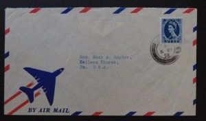 1958 Kuwait Cover To Kellers Church PA USA Overprinted Stamp