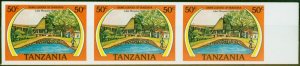 Tanzania 1978 50c Game Lodges SG243Var V.F MNH Imperf Strip of 3