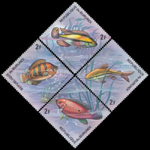 Burundi 1974 Sc 450a-d Fish CV $3.60