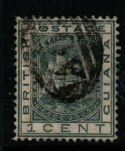 BRITISH GUIANA SG126w 1876 1c SLATE WMK INVERTED FINE USED