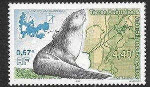 FRENCH SOUTHERN & ANTARCTIC TERRITORIES SG429 2000 SEAL & MAPS MNH