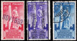 Italy 1933 Sc 307-09 u f-vf