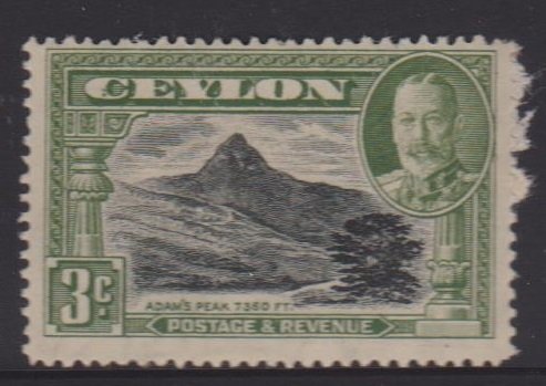 Ceylon Sc#265a MH - very tanned gum and stuck to a bit of an album page
