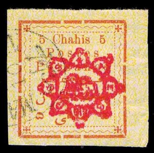 1902 Iran #283 Type II Overprint in Rose – Used – VF – CV $15.00