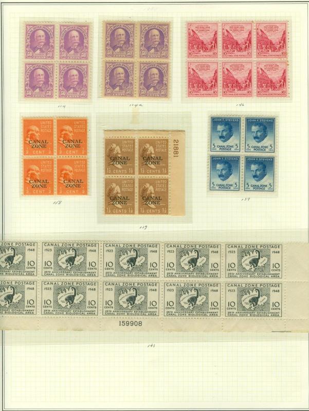 Canal Zone Collection on Scott Pages 1914  to 1978 Mint and Used Cat $2,350