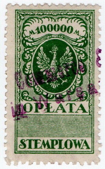 (I.B) Poland Revenue : Duty Stamp 100,000m (Stemplowa)