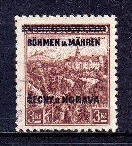 Bohemia and Moravia - Scott #16 - Used - Sh. perfs, cnr. crease LR - SCV $5.75