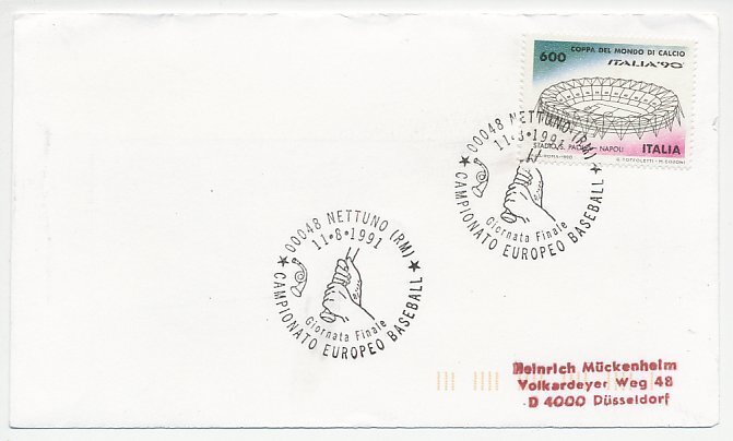 Cover / Postmark Italy 1991 Baseball