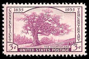 # 772 MINT NEVER HINGED CONNECTICUT TERCENTENARY TEMP