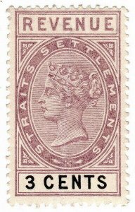 (I.B) Malaya (Straits Settlements) Revenue : Duty Stamp 3c