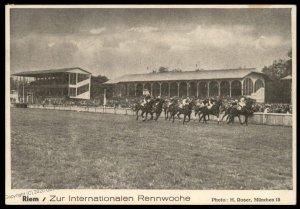 3rd Reich Germany 1943 Muenchen Riem Horse Race Propaganda Card USED G98395