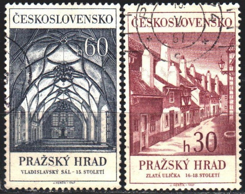 Czechoslovakia. 1967. 1705-6. Prague Castle, architecture. USED.