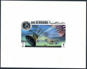 Ras Al Khaima 711 deluxe,MNH. Apollo 14,1972.Landing,Helicopters.