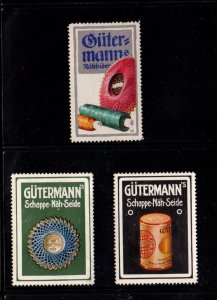 German Advertising Stamps - Gütermann's Thread Company, Lot of 3