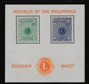 Philippines # C72a, Lions International Convention Souvenir Sheet, Mint  LH, 1/3