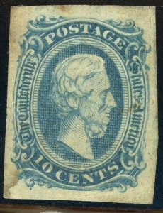 Confederate States of America #11 Jefferson Davis 10c Postage Stamp 1863 Used