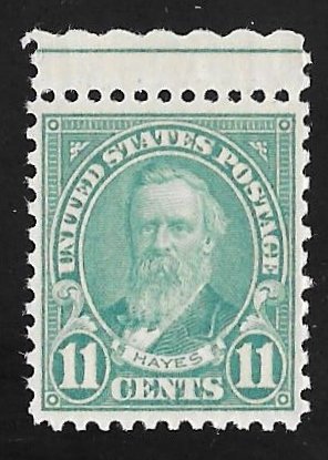 563 11 cents Hayes, Greenish Blue Stamp mint OG NH EGRADED SUPERB 100 XXF