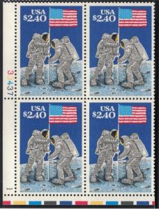 US Stamp Scott # 2419 Plate Block of 4 Mint NH Space Shuttle Astronaut Flag
