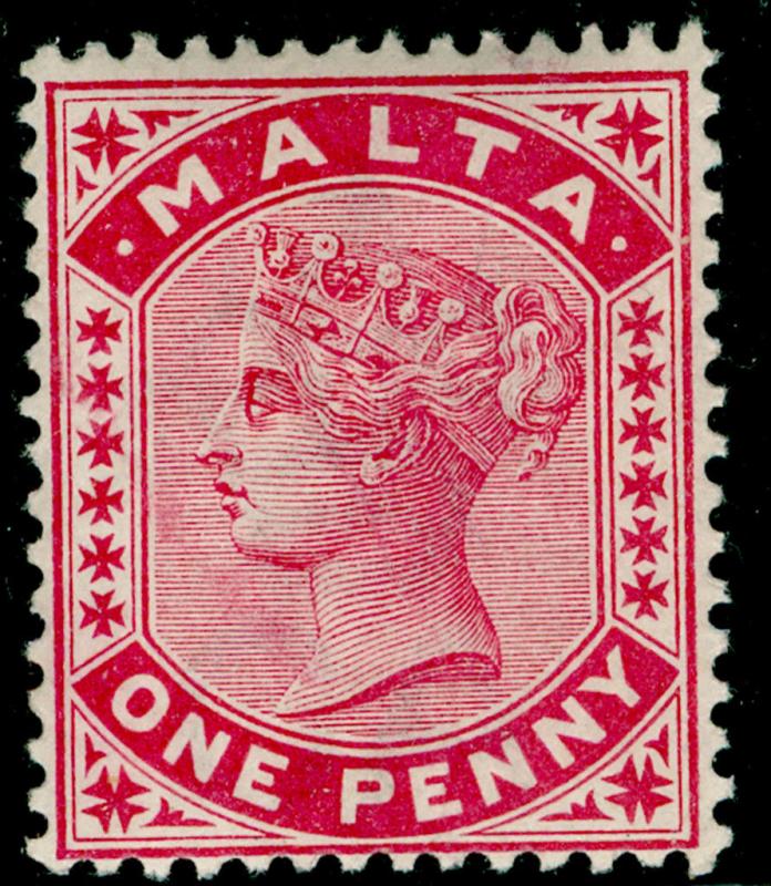 MALTA SG21, 1d rose, LH MINT. Cat £85.