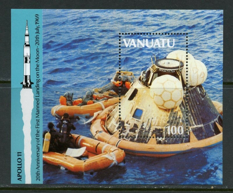 VANUATU  APOLLO 11 20th ANNIVERSARY OF THE MOON LANDING SOUVENIR SHEET MINT NH 