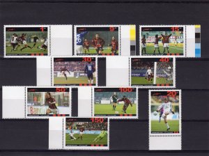 Afghanistan 2004 Football AC Milan Italy Set (9) Perforated MNH VF