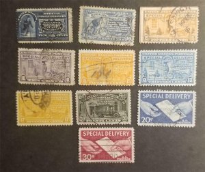 US E5 E11 E13 E15 E16 E17 E18 E19 E20 E21 Special Delivery Used Stamp Lot T7854