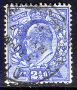 GB 1902 - 10 KEV11 2 1/2d Blue Used SG 230 ( B962 )