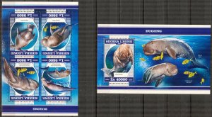 Sierra Leone 2018 Marine Life Dugongs sheet + S/S MNH