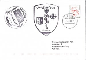 Germany 110pf 56c Kate Strobel 2003 731 Feldpost to Frankenburg, Austria with...