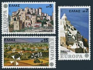 Greece 1205-1207,hinged.Michel 1263-1265. EUROPE CEPT-1977,Architecture.