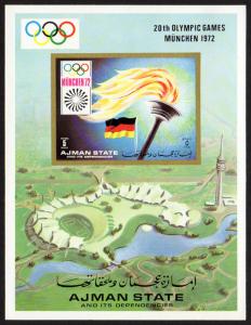 Ajman Mi Block 329 (#1229)  mnh s/s - 1971 - 1972 Summer Olympics Munich