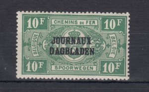 Belgium 1928 10 Franc Journaux Dagbladen O/P MLH BP13216