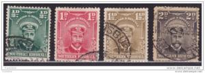 Southern Rhodesia 1924-30, King George V, Scott# 1-4, used