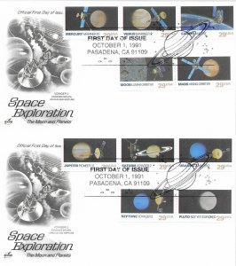 1991 FDC, #2568-2577, 29c Space Exploration, Art Craft (2)