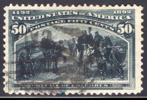 US Stamp Scott #240 Used SCV $175. Fresh paper, good margins.