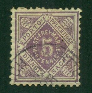 German States - Wurttemberg 1875 #O3 U SCV(2024)=$2.40