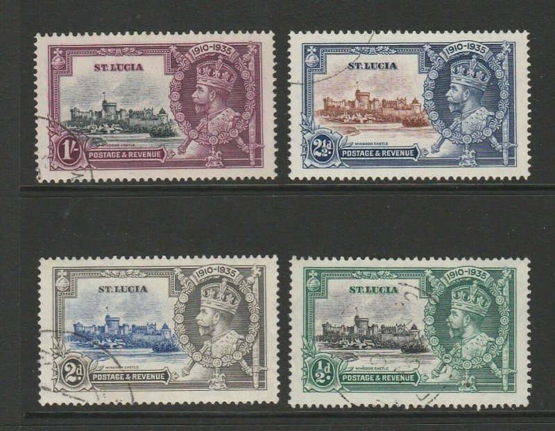 St Lucia 1935 Silver Jubilee VFU SG 109/12