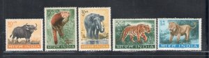 1963 INDIA - Animal Life Preservation, Stanley Gibbons #472-76, 5 Value Series,