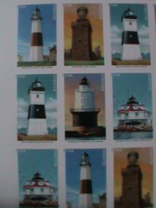 ​UNITED STATES-2020 MID-ATLANTIC LIGHTHOUSE 7TH SERIES- ISHEET OF 20 MNH-VF