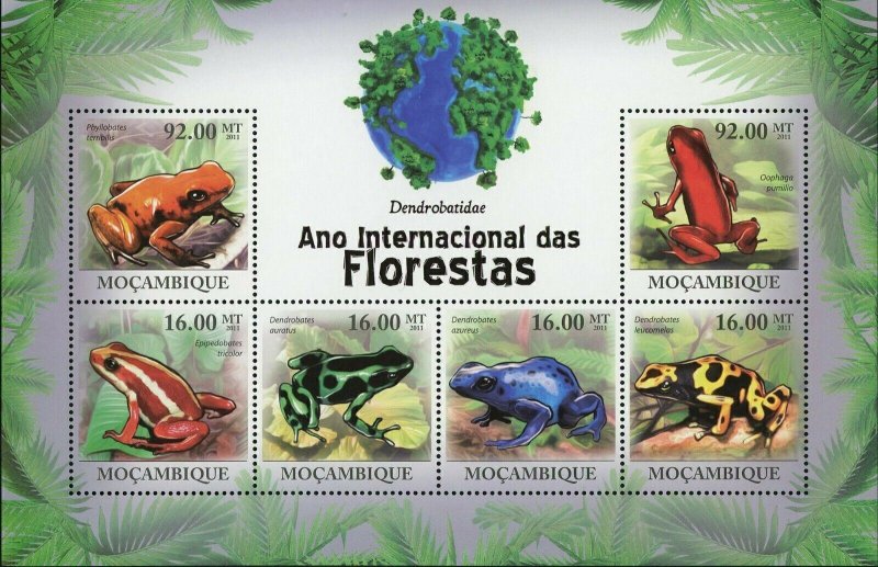 Poison-Dart Frogs Stamp Phyllobates Terribilis Dendrobates Leucomelas S/S MNH