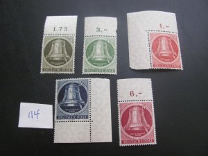 GERMANY BERLIN 1951-52 MNH SC  9N75-79 MARGIN XF $90 (114)