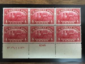 Q4 .04 Rural Carrier Plate Block Of 6 MNH. Bottom Position. Very Attractive.