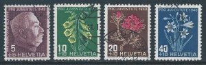 Switzerland #B179-82 Used Flowers, Gen. Ulrich Wille