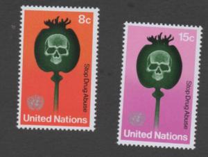 SCOTT   236-237  singles   MNH UN New York 1973