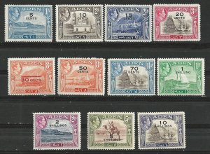 Aden # 36-46  Geo VI - new currency complete (11) VF Unused VLH