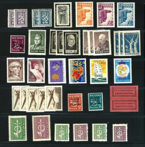 STP9 Finland Bargain Lot of 40 stamps with Dups. Mint Never Hinged